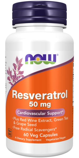 Now Foods NOW Natural Resveratrol 50 мг 60 Капсули