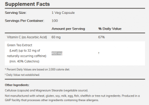 Now Foods NOW Green Tea Extract 60% 400 мг 100 Капсули