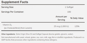 Now Foods NOW Vitamin D 3 1000 IU 360 Softgels