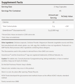Now Foods NOW Vegetarian Glucosamine 1000 90 Veg Capsules