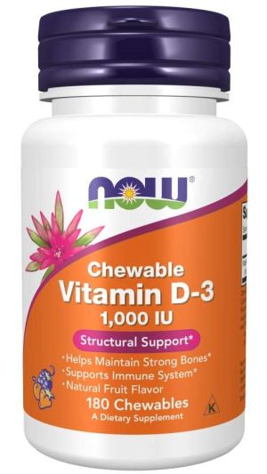 Now Foods NOW Витамин D 1000 IU 180 Плодови Дражета