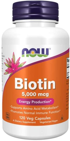 Now Foods NOW Biotin (витамин B 7) 5000 кг 120 Капсули