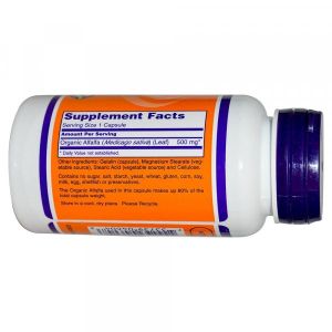 Now Foods NOW Alfalfa Leaf (люцерна) 500 мг 100 Капсули