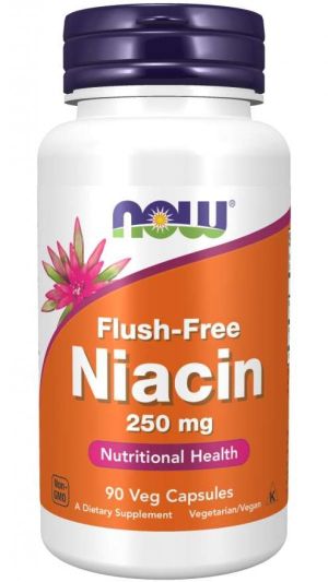 Now Foods NOW Flush Free Niacin (недразнеща Форма На Витамин B 3) 250 мг 90 Капсули
