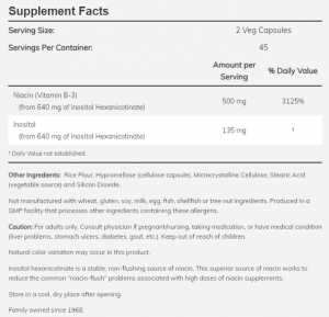 Now Foods NOW Flush Free Niacin (недразнеща Форма На Витамин B 3) 250 мг 90 Капсули