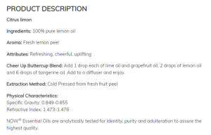 Now Foods NOW Масло От Лимон Lemon Oil 30 мл