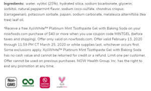 Now Foods NOW Xyliwhite Platinum Mint Паста За Зъби