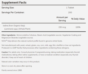 Now Foods NOW Kelp (йод) 150 МKГ 200 Таблетки