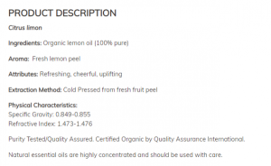 Now Foods NOW Био Масло От Лимон Oragnic Lemon Oil 30 мл