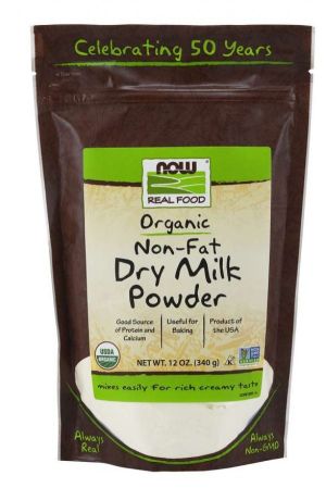 Now Foods NOW Organic Dry Milk With Protein & Calcium NON FAT 341 Grams