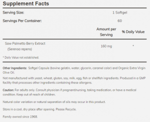 Now Foods NOW Saw Palmetto Extract 160 мг 60 Дражета