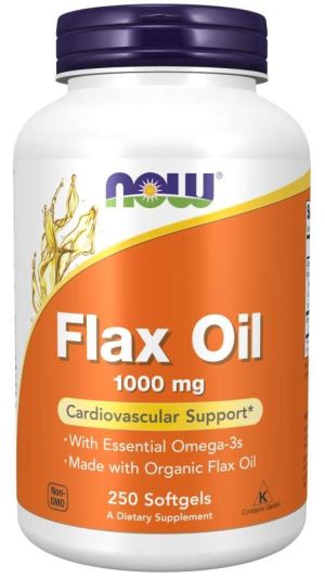 Now Foods NOW Flax Oil Organic 1000 мг 250 Дражета