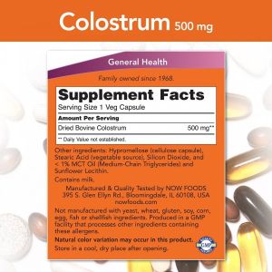 Now Foods NOW Colostrum (коластра) 500 мг 120 Капсули