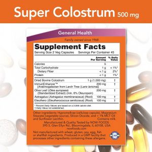 Now Foods NOW Super Colostrum 500 мг 90 Капсули