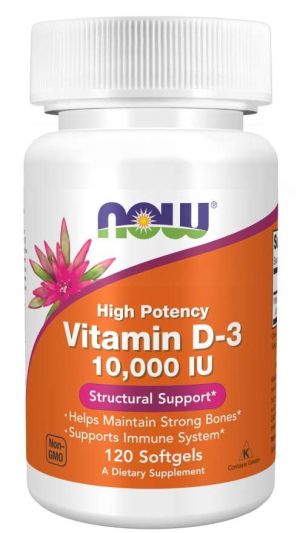 Now Foods NOW Витамин D 3 10,000 IU 120 Дражета