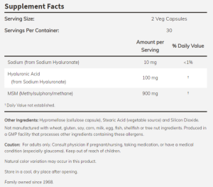Now Foods NOW Hyaluronic Acid С MSM 60 Капсули