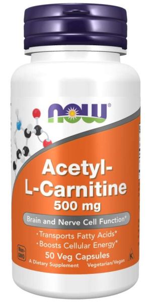 Now Foods NOW Acetyl L Carnitine 500 мг 50 Капсули