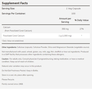 Now Foods NOW Coral Calcium 1000 мг 100 Капсули