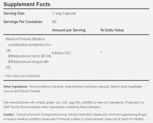 Now Foods NOW 8 Billion Acidophilus & Bifidus 60 Vcaps