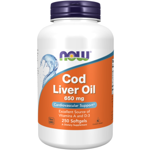 Now Foods NOW Cod Liver Oil 650 мг 250 Дражета