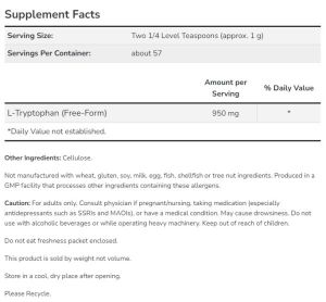 Now Foods NOW L Tryptophan Powder 57 г