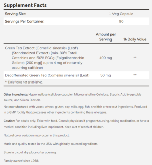 Now Foods NOW Egcg (green Tea Extract) 400 мг 90 Капсули