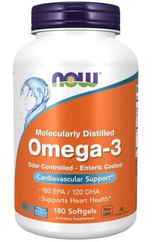 Now Foods NOW Omega 3 Enteric Coated 180 Дражета
