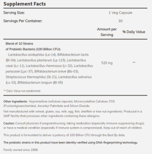 Now Foods NOW Probiotic 10 100 Billion 30 Веган Капсули