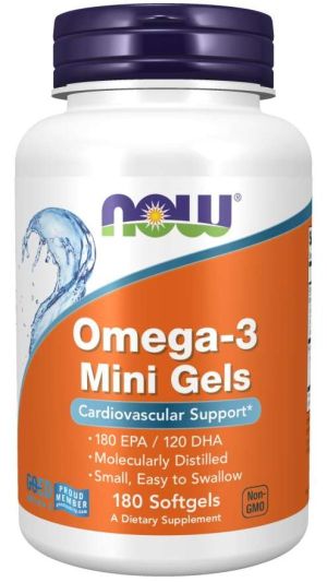 Now Foods NOW Omega 3 Mini Gels 500 мг 180 Дражета