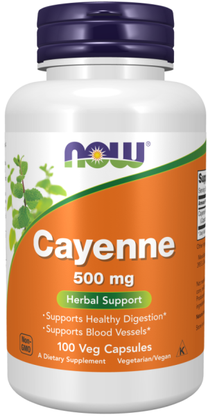Now Foods NOW Cayenne (лют Червен Пипер) 500 мг 100 Капсули