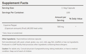 Now Foods NOW Cayenne (лют Червен Пипер) 500 мг 100 Капсули
