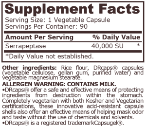 Pure Nutrition Serrapeptase 40,000 90 Vegetable Capsules