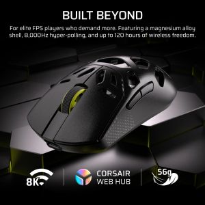 Геймърска безжична мишка Corsair Sabre v2 Pro Magnesium Alloy - Черен
