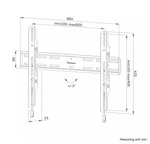 Стойка Neomounts Level-850 TV mount wall 42-86" - fixed - lockable - fast installation
