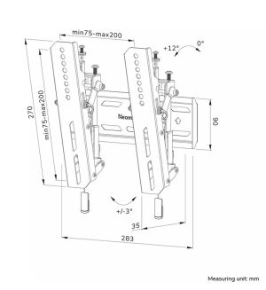 Стойка Neomounts Level-850 TV mount wall 24-65" - tiltable - lockable - fast installation