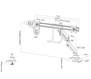 Стойка Neomounts Monitor arm 10-32" - gas spring - Topfix - 180°-stop