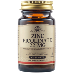 Solgar Zinc Picolinate 22 мг 100 Таблетки