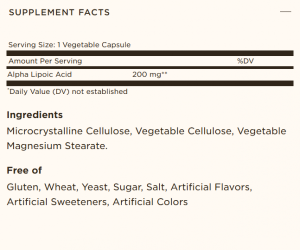 Solgar Alpha Lipoic Acid 200 мг 50 Веган Капсули