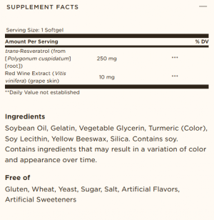 Solgar Resveratrol 250 мг 30 Меки Капсули