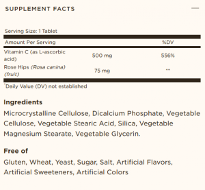 Solgar Vitamin C With Rose Hips 500 мг 100 Таблетки