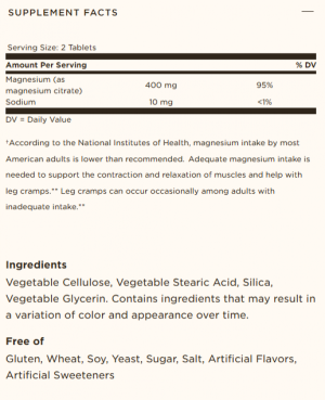 Solgar Magnesium Citrate 200 мг 60 Таблетки