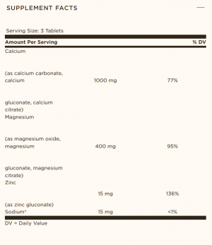 Solgar Calcium Magnesium Plus Zinc 100 Таблетки