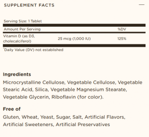 Solgar Vitamin D3 1000 IU 90 Таблетки