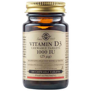 Solgar Vitamin D3 1000 IU 100 Дъвчащи Таблетки