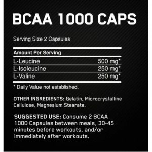Optimum Nutrition BCAA 1000 400 Капсули
