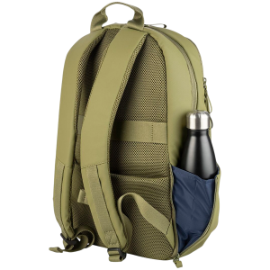 The Laser backpack for 15.6" laptops and 16" MacBooks, made from water-resistant resin-coated fabric obtained from recycled plastic, features a compact design and excellent pocket organization.