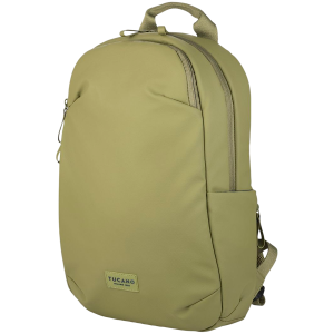 The Laser backpack for 15.6" laptops and 16" MacBooks, made from water-resistant resin-coated fabric obtained from recycled plastic, features a compact design and excellent pocket organization.