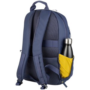 The Laser backpack for 15.6" laptops and 16" MacBooks, made from water-resistant resin-coated fabric obtained from recycled plastic, features a compact design and excellent pocket organization.