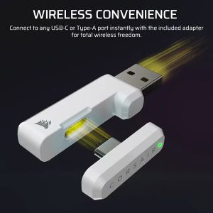 Геймърски безжични слушалки Corsair HS35 v3 - White