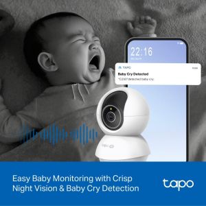 Домашна охранителна WiFi камера TP-Link Tapo C250, Pan/Tilt